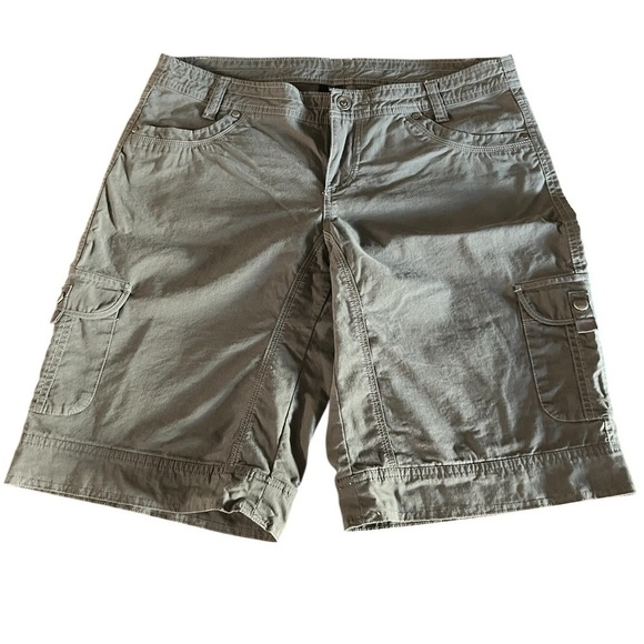 KUHL WOMEN’S OUTDOOR ADVENTURE SHORTS ARMY GREEN SIZE 14 - Picture 1 of 10